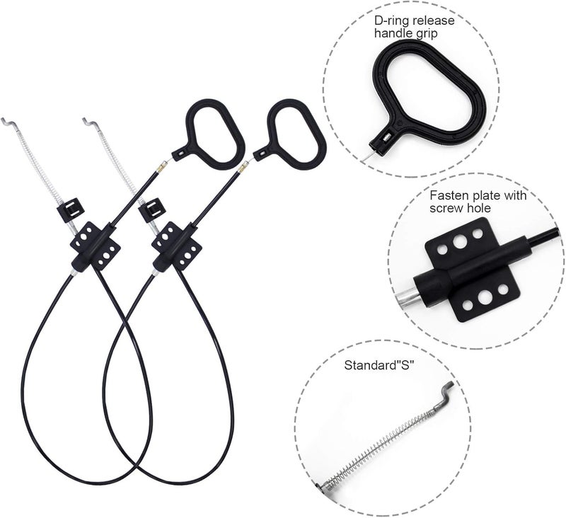 Nonley Sofa Recliner Cables, 2 Pack Couch Release Cables Recliner Replacement Parts D Ring Couch Recliner Pull Handle, Hook Exposed Cable with S Tip for Sofa, Black - Image 5